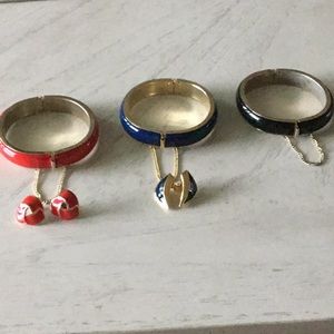 Enamel Bracelets and Earrings.